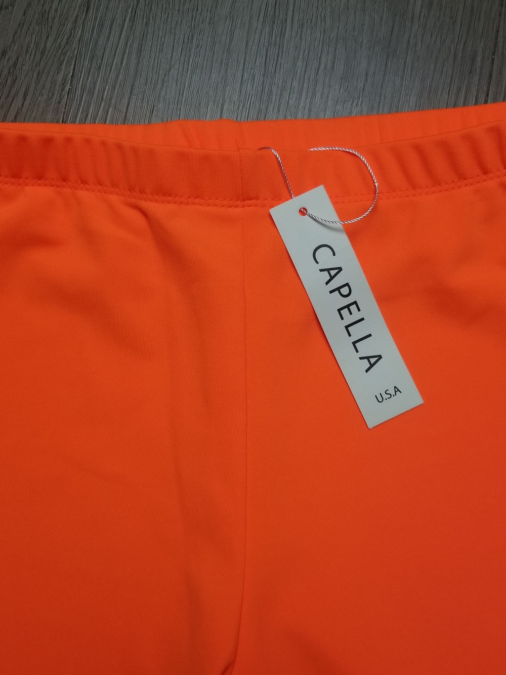 Capella Apparel Women's Orange Stretch Leggings (Size S/Junior) - Picture 4 of 10